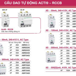 aptomat schneider rccb schneider acti9 2 pha và 4 pha