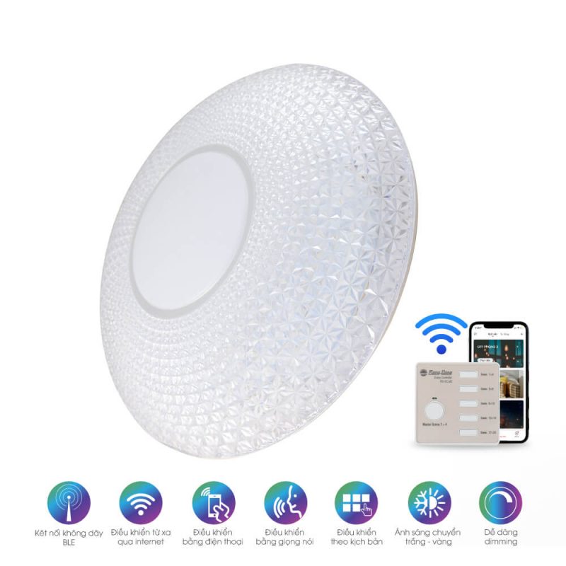 Đèn led Rạng Đông ốp trần LN22.BLE 500/40W Đổi màu & cường độ sáng