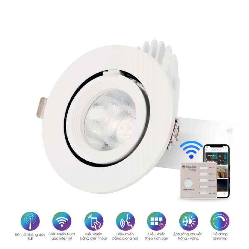 Đèn Ốp Trần Cảm Ứng Rạng Đông AT18 Tròn Xoay Góc 9W