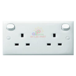 Ổ cắm đôi 3 chấu Schneider 13A có công tắc, kiểu Anh