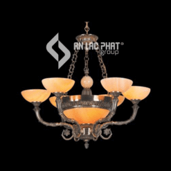Đèn chùm chao đá Euroto CD-187/6 đồng nguyên chất