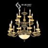 Đèn chùm kiểu cổ điển bằng đồng nguyên chất Euroto CD-763/10+5
