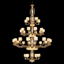 Đèn led chùm trang trí chao đá bạch ngọc Euroto CD-185/5+16+10+5