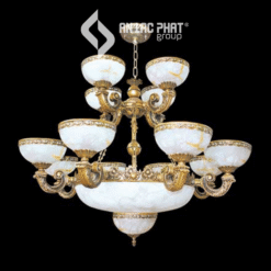 Đèn chùm chao đá thạch anh chế tác tinh xảo Euroto C-7788/8+4