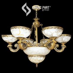 Đèn chùm chao đá thạch anh sang trọng cổ điển Euroto C-7788/6