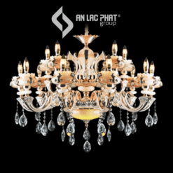 Đèn chùm cổ điển chao đá thạch anh Euroto C-2052/15
