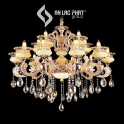 Đèn chùm đá thạch anh trắng bóng nến Euroto C-2048/15