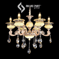 Đèn chùm đá thạch anh trắng hạt pha lê Euroto C-2045/6