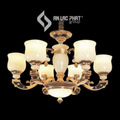 Đèn chùm tân cổ điển bóng nến chao đá Euroto C-97/6