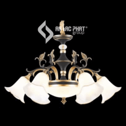 Đèn chùm tân cổ điển chao hoa thủy tinh mờ Euroto C-11/6