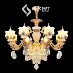 Đèn chùm treo trần hạt pha lê trong suốt Euroto C-122/8