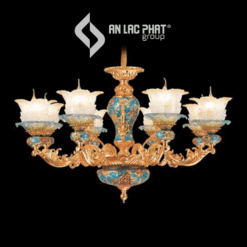 Đèn led chùm trang trí hợp kim mạ đồng Euroto C-58/8