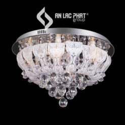 Đèn mâm pha lê trang trí phòng khách inox cao cấp Euroto ML-8148