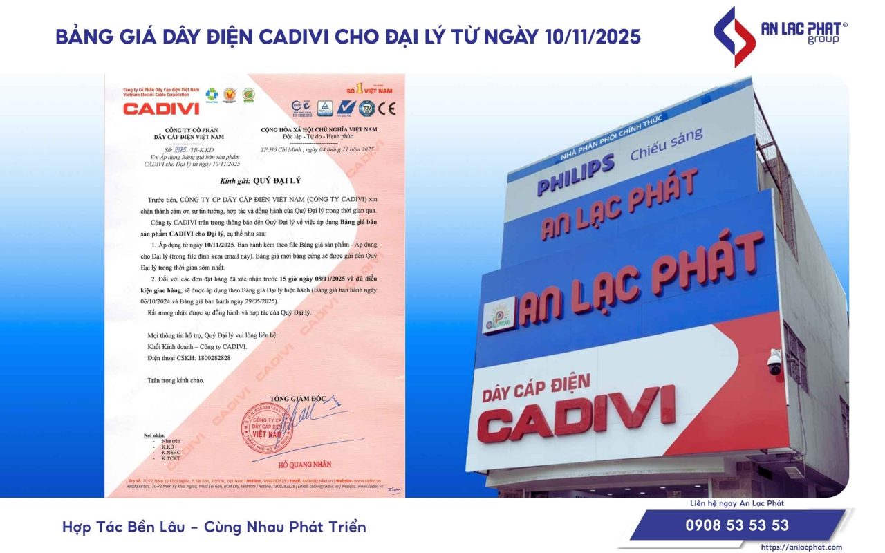 Catalogue bảng giá dây điện Cadivi mới nhất 2025